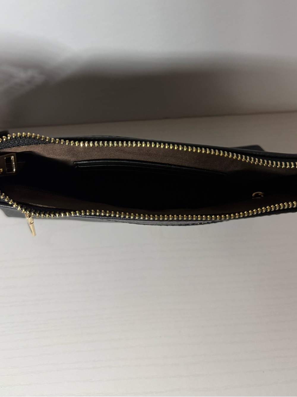 Everyday Black Wristlet Clutch with Gold Hardware - Picture 3 of 3